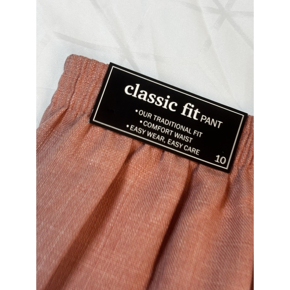 NWT Alfred‎ Dunner Pants 10 Women's Pink Classic Fit Elastic Comfort Waist